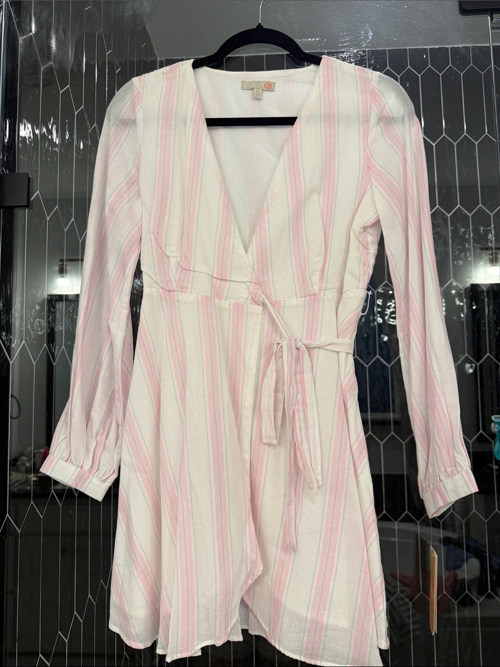 NWT Gianni Bini Pink Stripe Wrap Dress